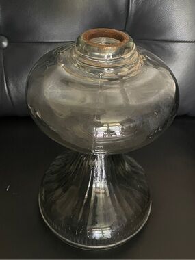 Home Accent Vintage clear Glass Pedestal Oil Lamp Cottagecore lantern
